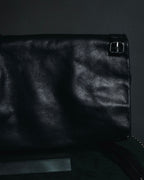 –SPECIAL– "ANN DEMEULEMEESTER" 2010-2013 Transformable roll-top vitello leather bag