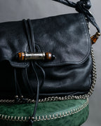 "GUCCI" Bamboo design 2way leather shoulder bag