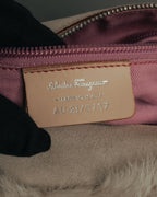 “Salvatore Ferragamo” 00’s Fur panel suede shoulder bag