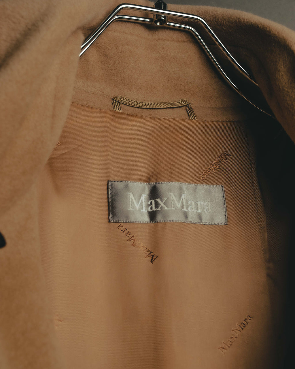 “MaxMara” 90’s-00’s Angora blend double breasted long coat