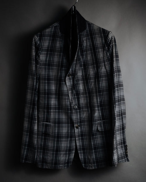 "DRIES VAN NOTEN" 2012-2018 lightweight madras check tailored jacket