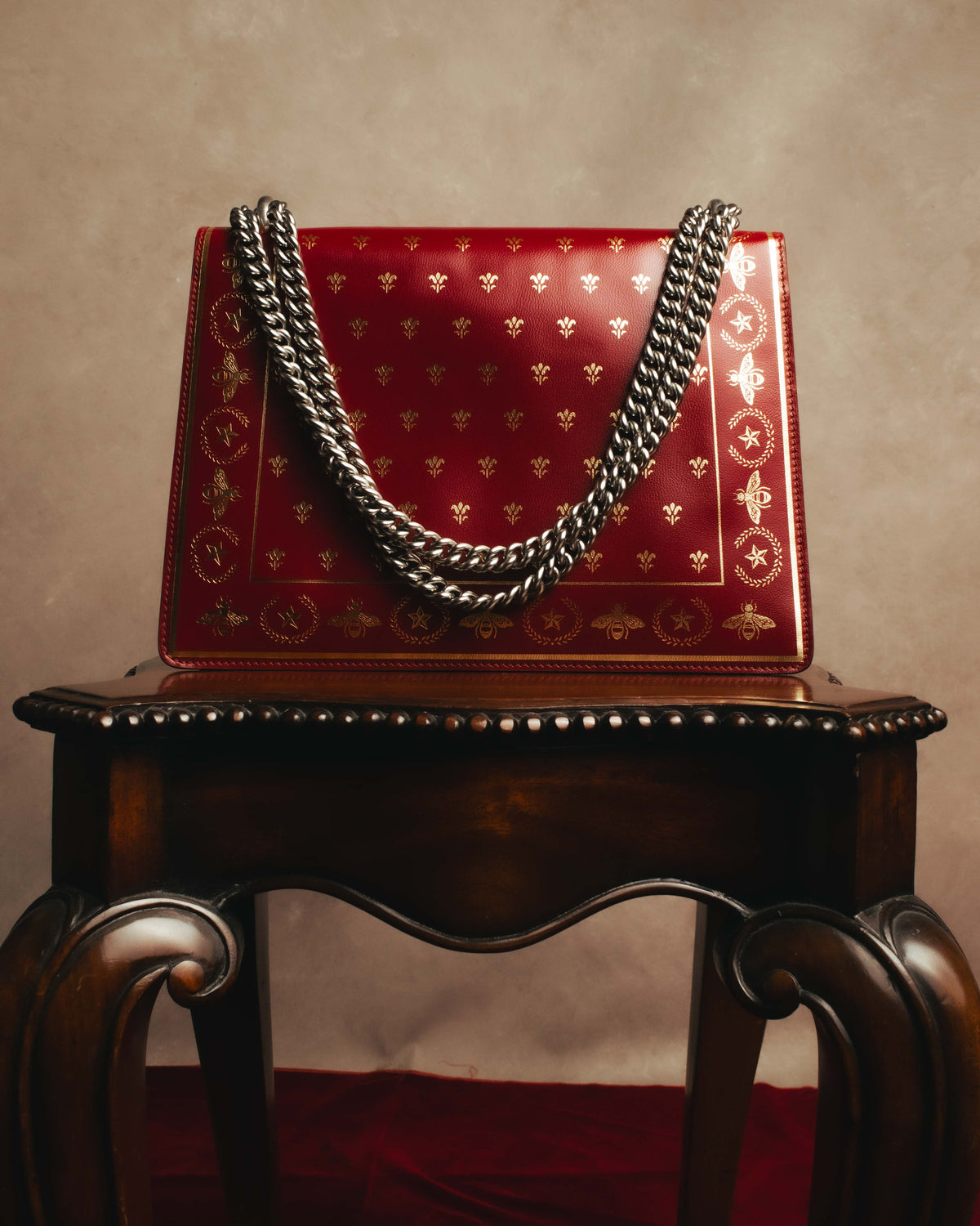 -SPECIAL- "GUCCI" 2010's-20's Collectible gucci garden embellished leather dionysus chain shoulder bag