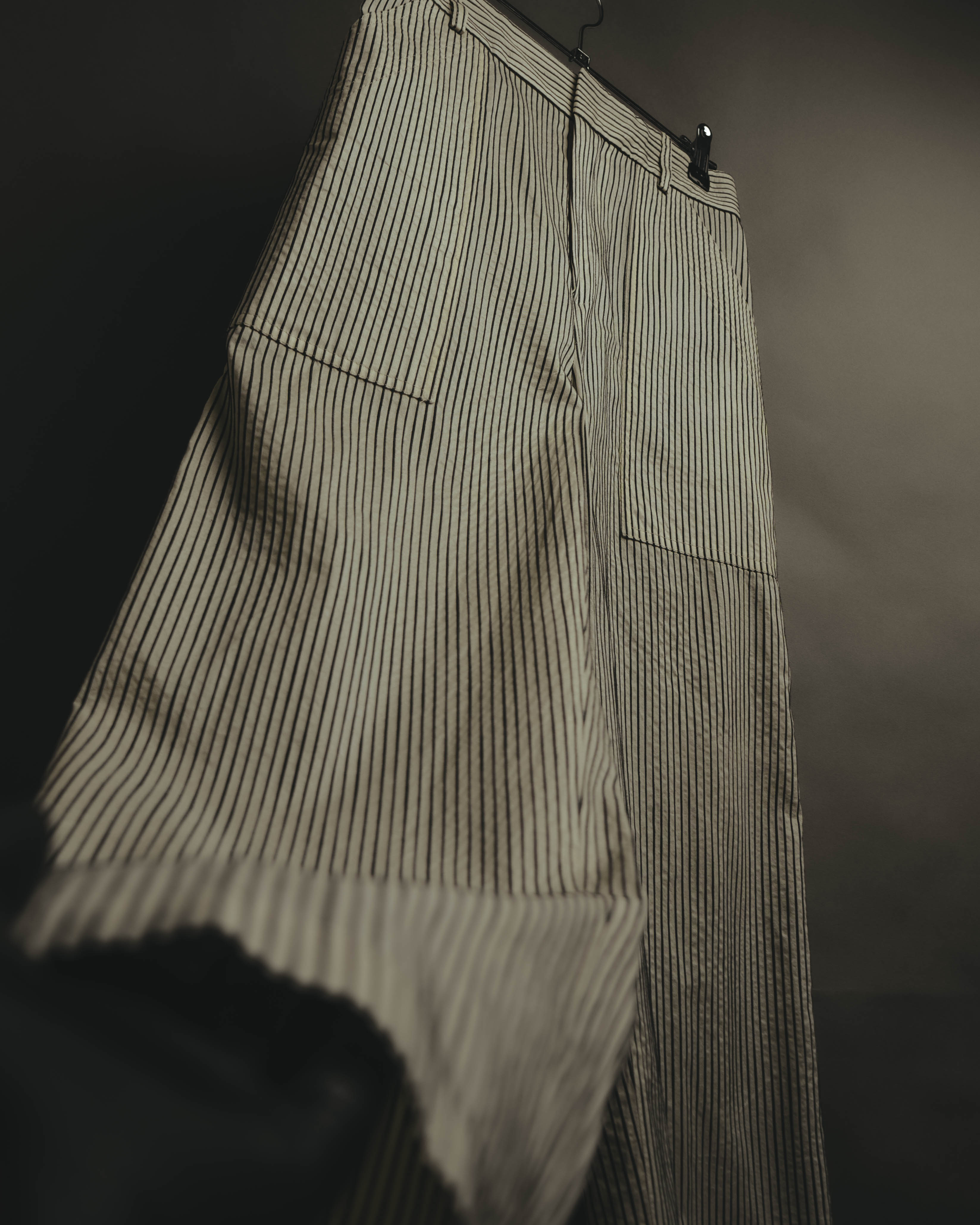 -SPECIAL- “Christian Dior” 20’s silk cotton striped straight trousers