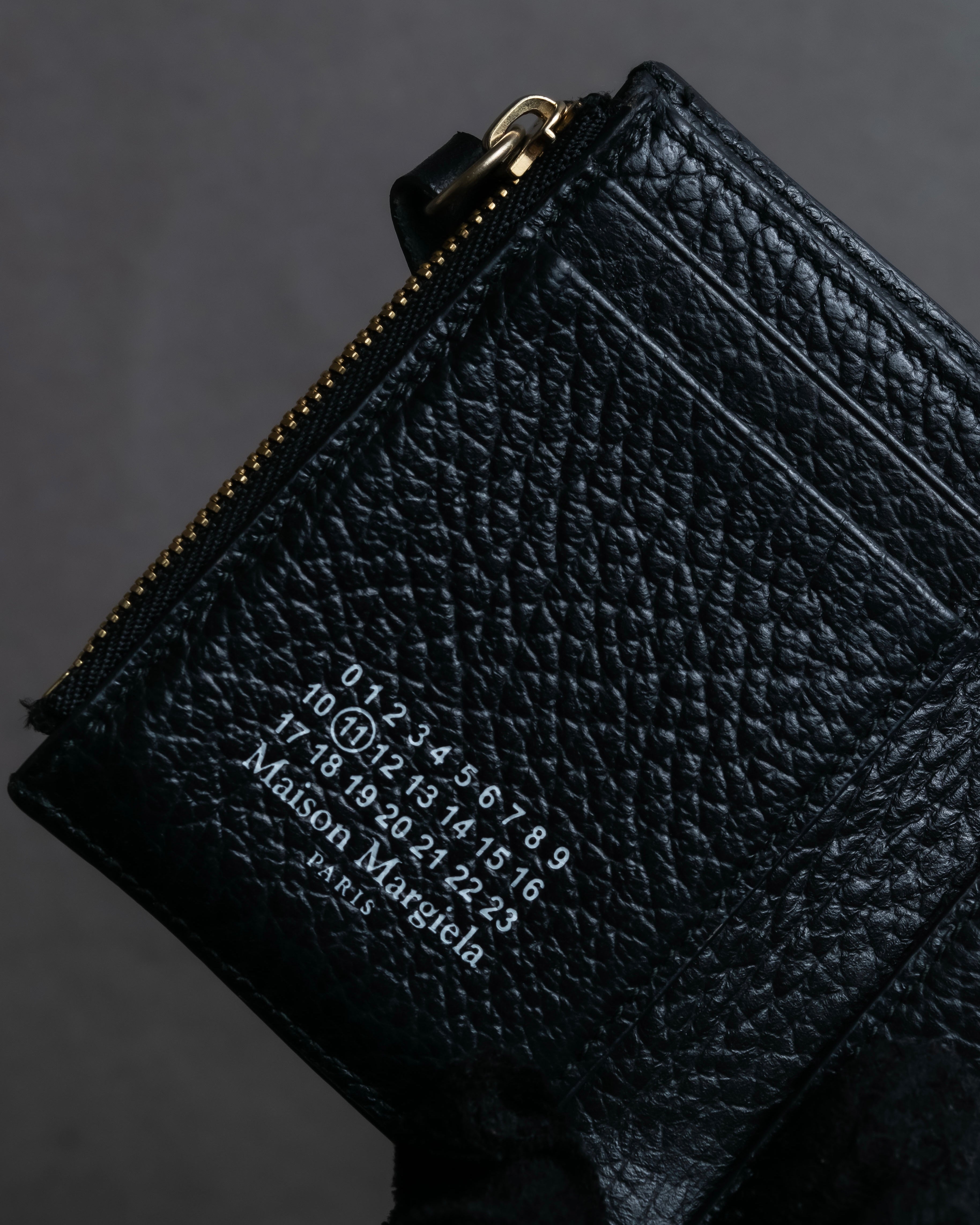 "MAISON MARGIELA" Grained leather envelope compact wallet