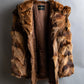 Vintage gradient fur hooded jacket