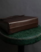 "GIVENCHY MAROQUINERIE" Trapezoidal brown leather one-handle bag