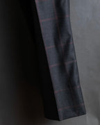 "GUCCI" Glen plaid wool wide tapered slacks