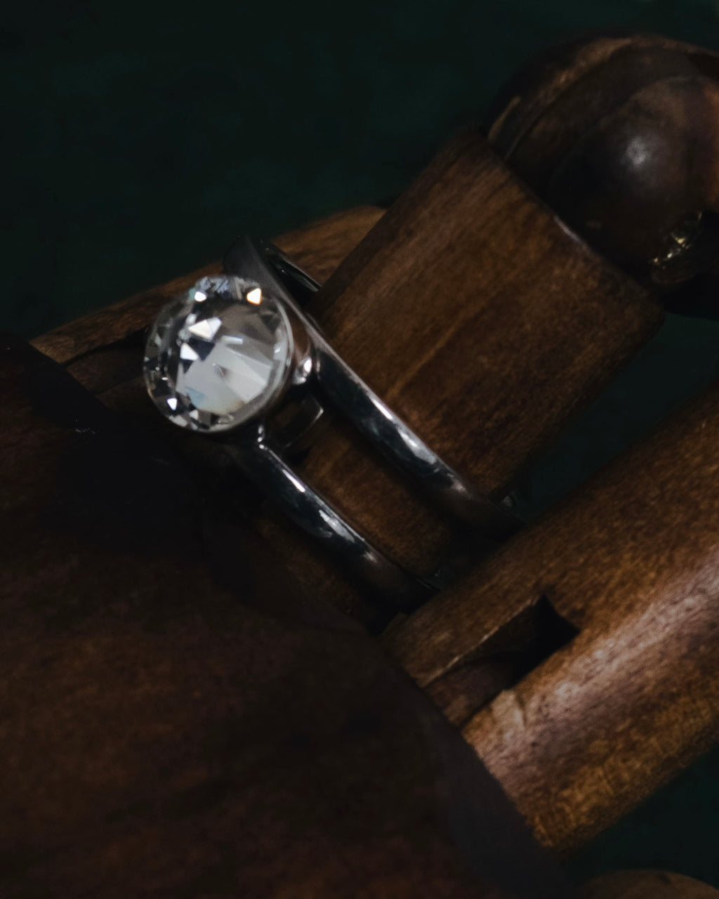 "Christian Dior" 00’s industrial solitaire crystal signet ring