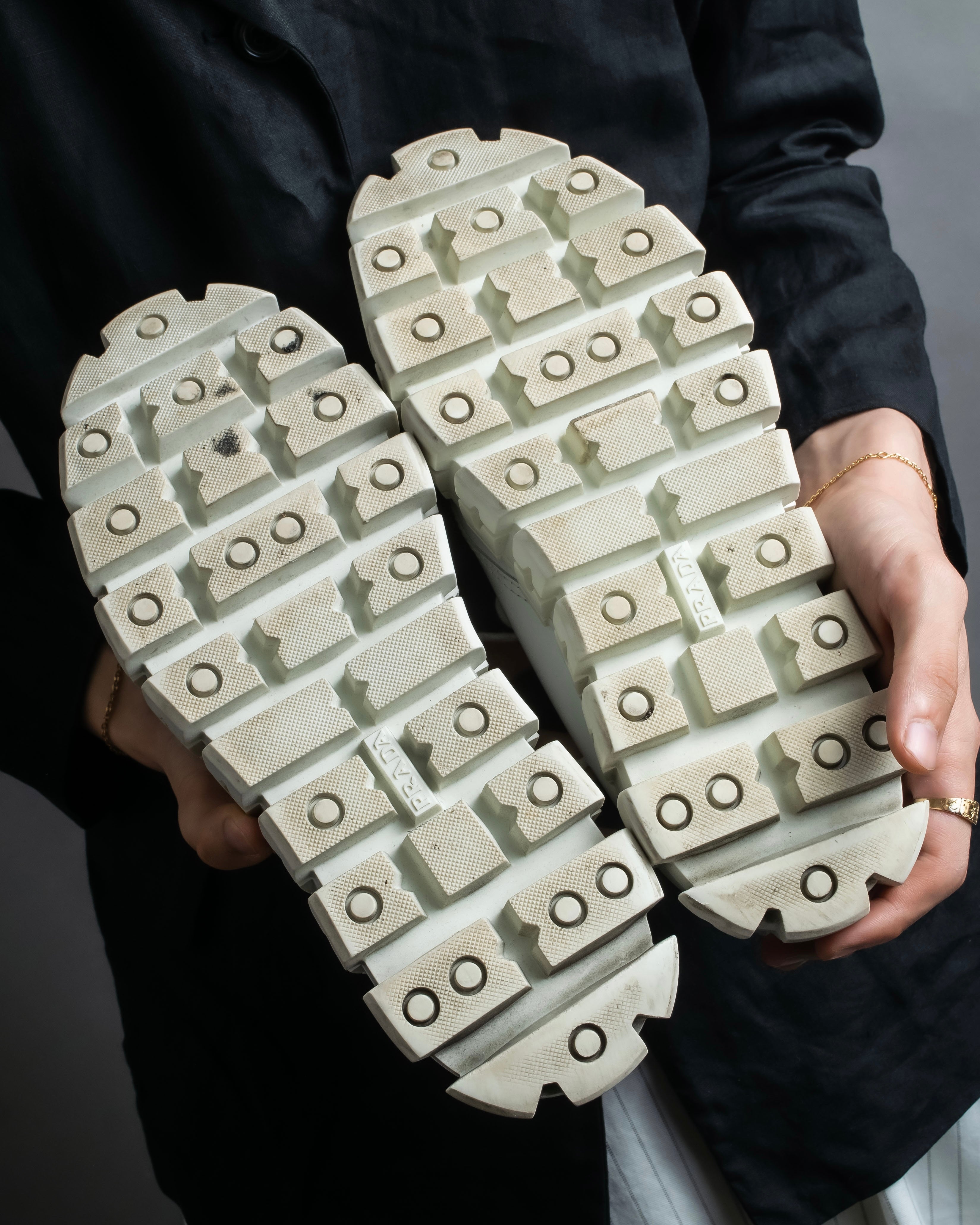 "PRADA" Tire sole white color derby shoes