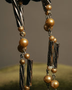 “Yves Saint Laurent” 80’s-90’s Cassandra logo mixed bead long necklace