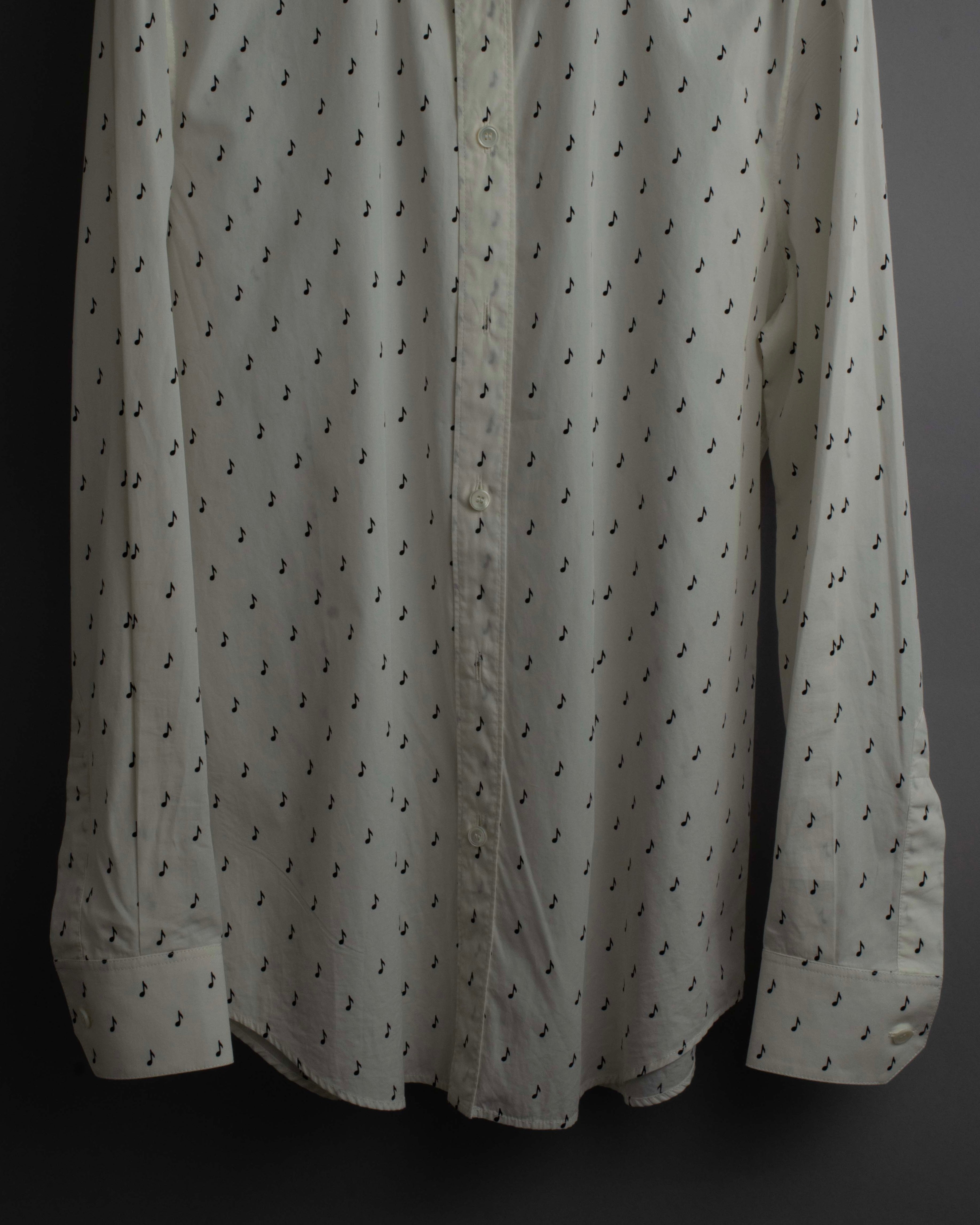 "CELINE" Musical note motif cotton shirt