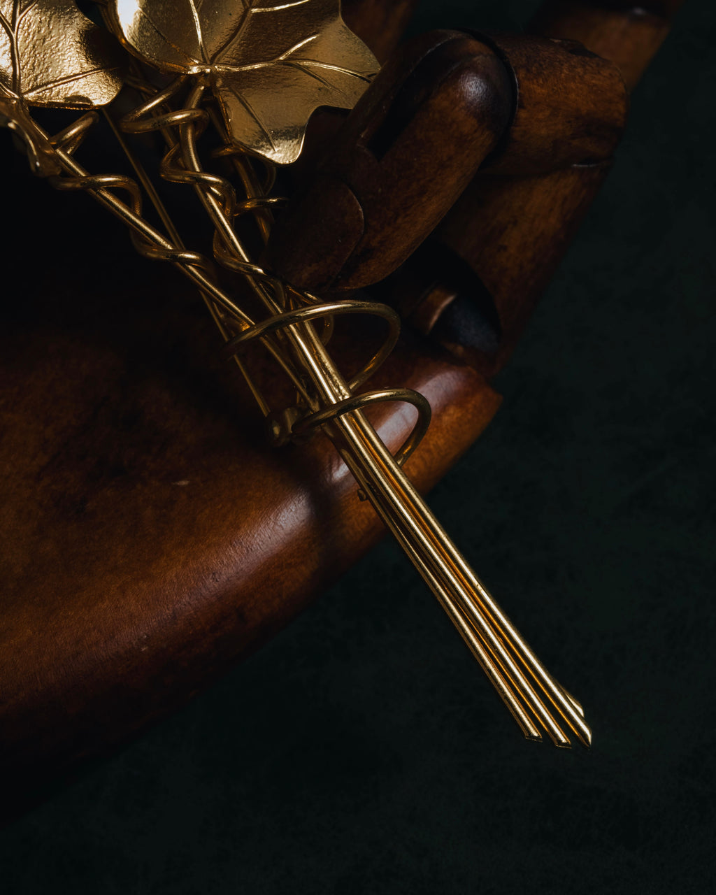 "KENZO" Botanical ivy bouquet brooch