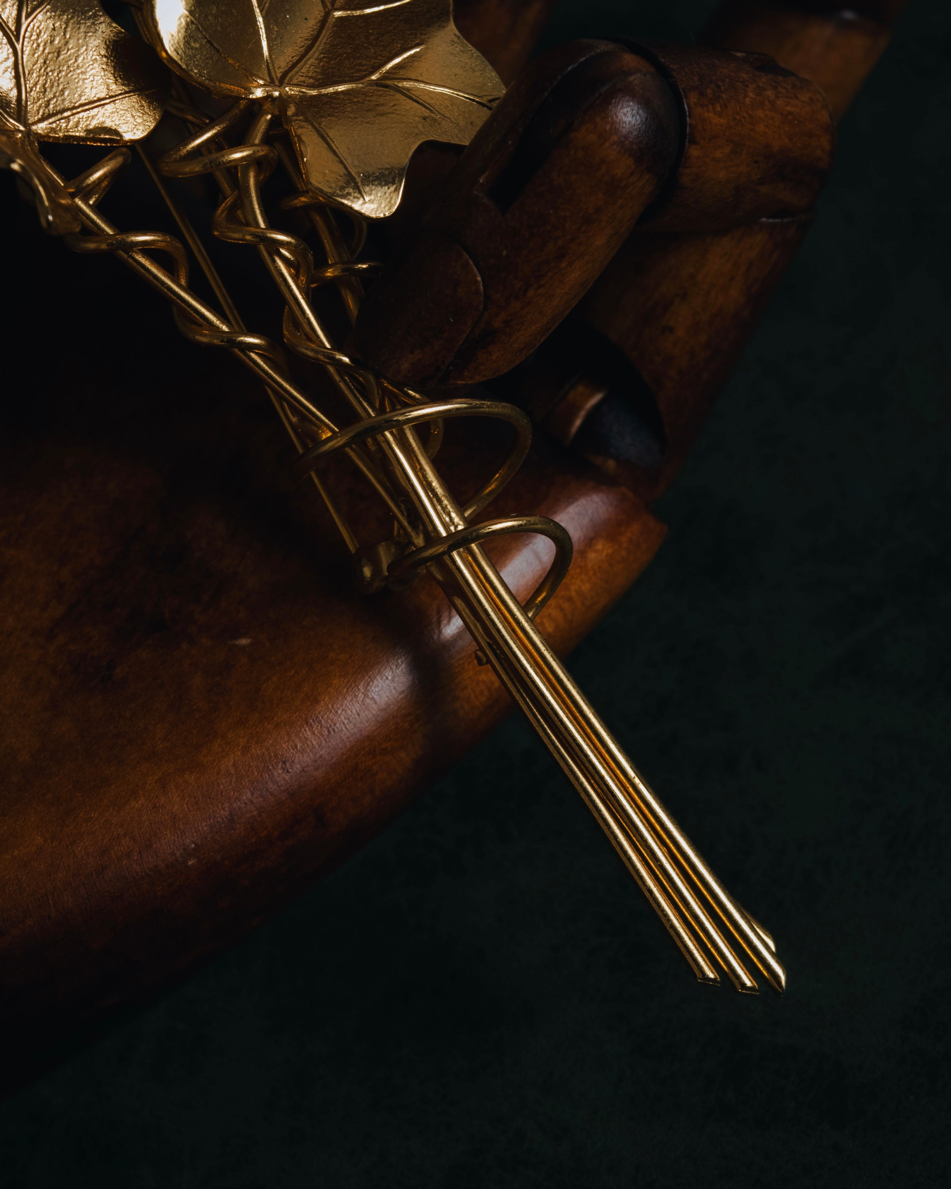 "KENZO" Botanical ivy bouquet brooch