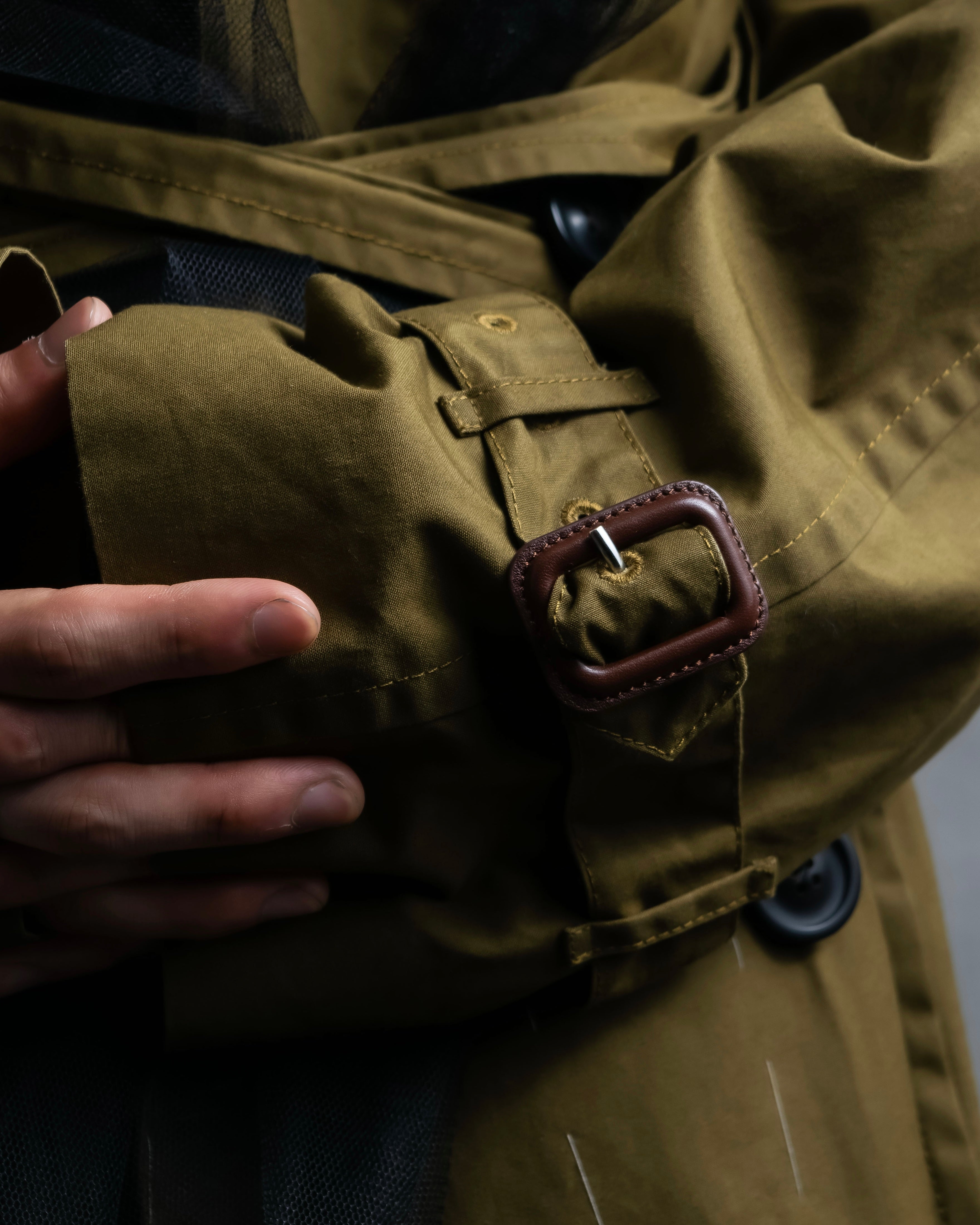 "MAISON MARGIELA" 20AW reconstructed tulle docking trench coat