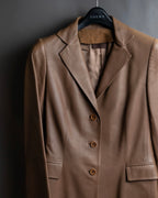"LOEWE" Camel brown leather tailored jacket