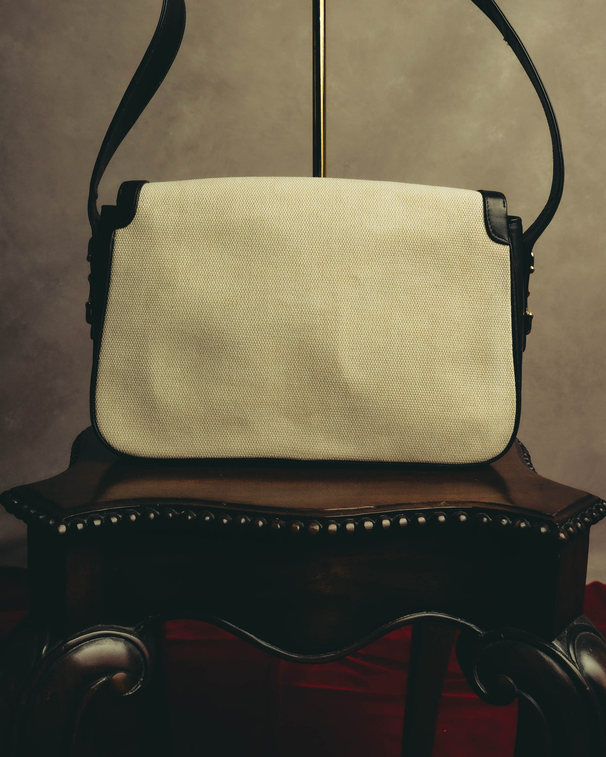 -SPECIAL- “CELINE” 70’s crécy horsebit canvas and leather shoulder bag