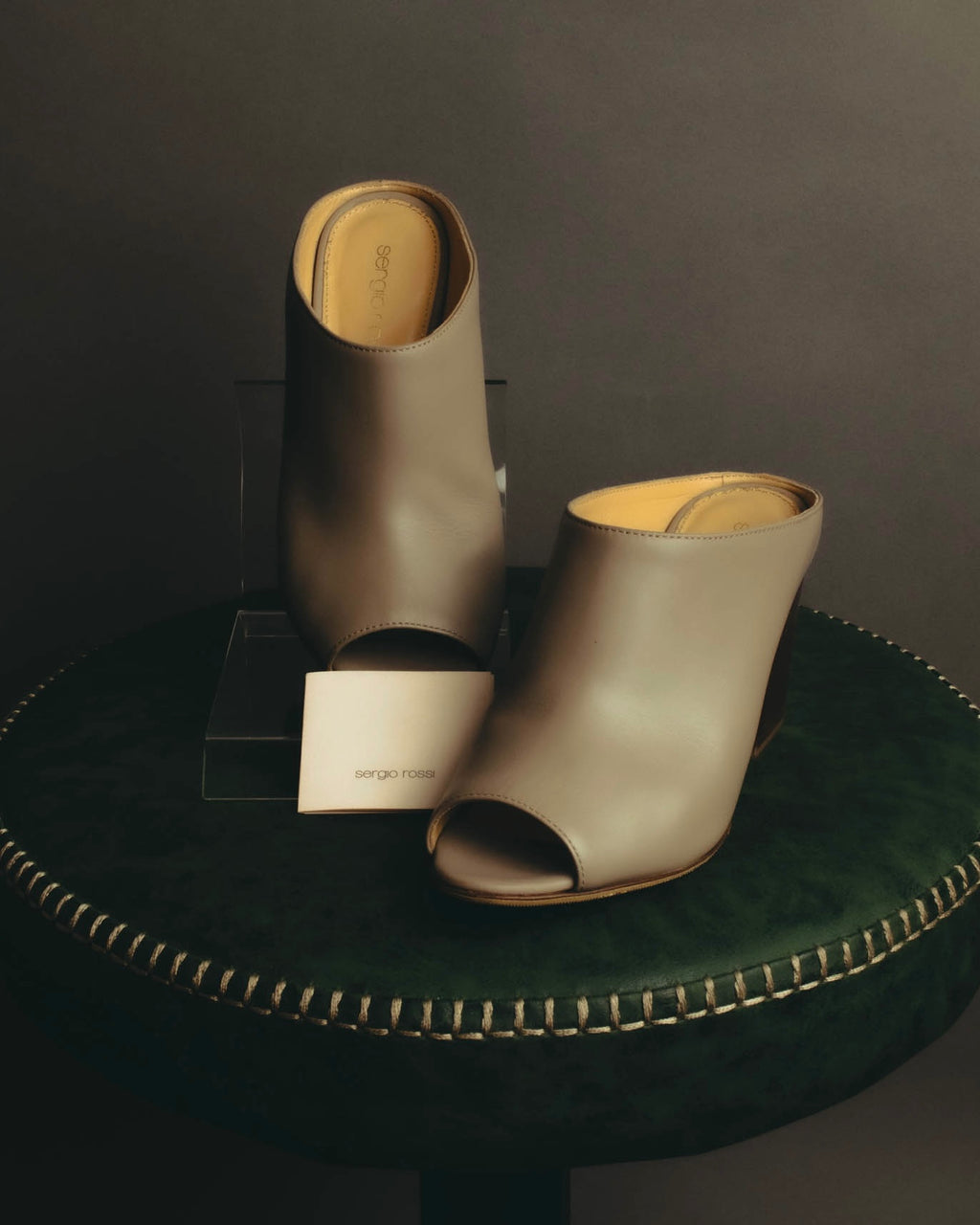 "Sergio Rossi" 10's Minimal leather mule sandals