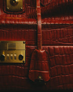 -SPECIAL- “Giorgio Armani” 90’s-00’s Crocodile embossed leather frame bag