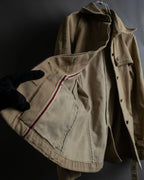 "BURBERRY" Selvedge denim trench detail jacket