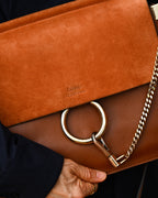 Chloe by Clare Waight Keller/ 2015 “Faye” Beautiful Suede Calf Skin Shoulder Bag Brown