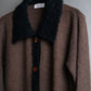 "Composition by KENZO" Fuzzy material cleric design knit coat