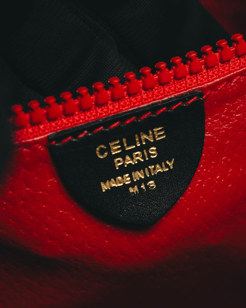"CELINE" 80's Bicolor suede and leather handbag