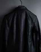 -SPECIAL- "Rick Owens" 15AW Beautiful wrinkles front zip leather jacket
