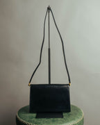 “GUCCI” 80’s-90’s Rope clasp leather shoulder bag