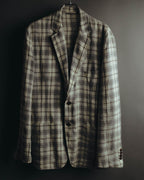 -SPECIAL- "Hermès" 10's Textured linen blend check blazer