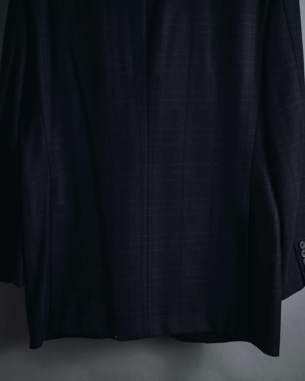 "Burberrys" 90’s dark check wool cashmere blend tailored jacket
