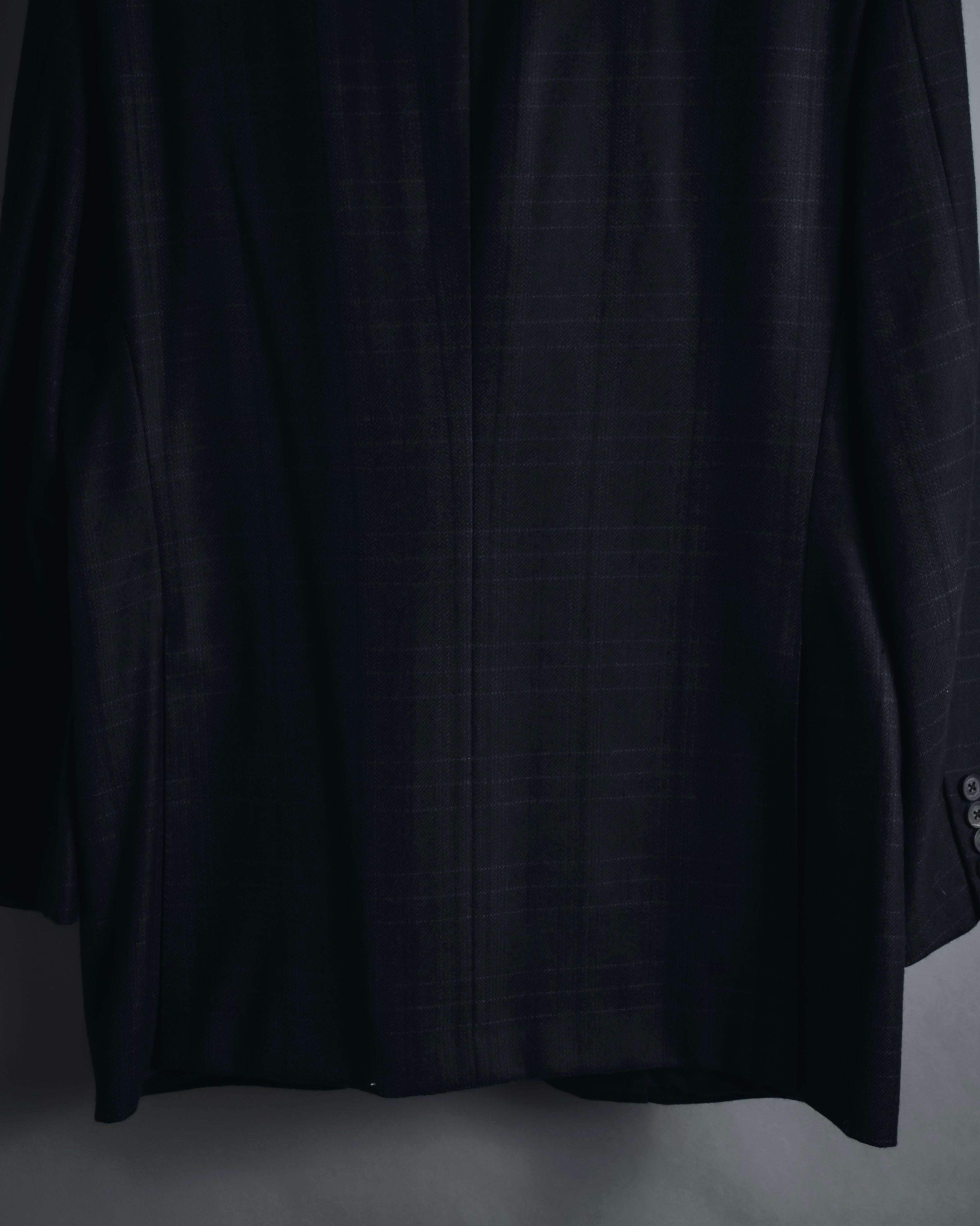 "Burberrys" 90’s dark check wool cashmere blend tailored jacket