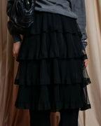 "RED VALENTINO" Layered frill design flare silhouette mid length skirt