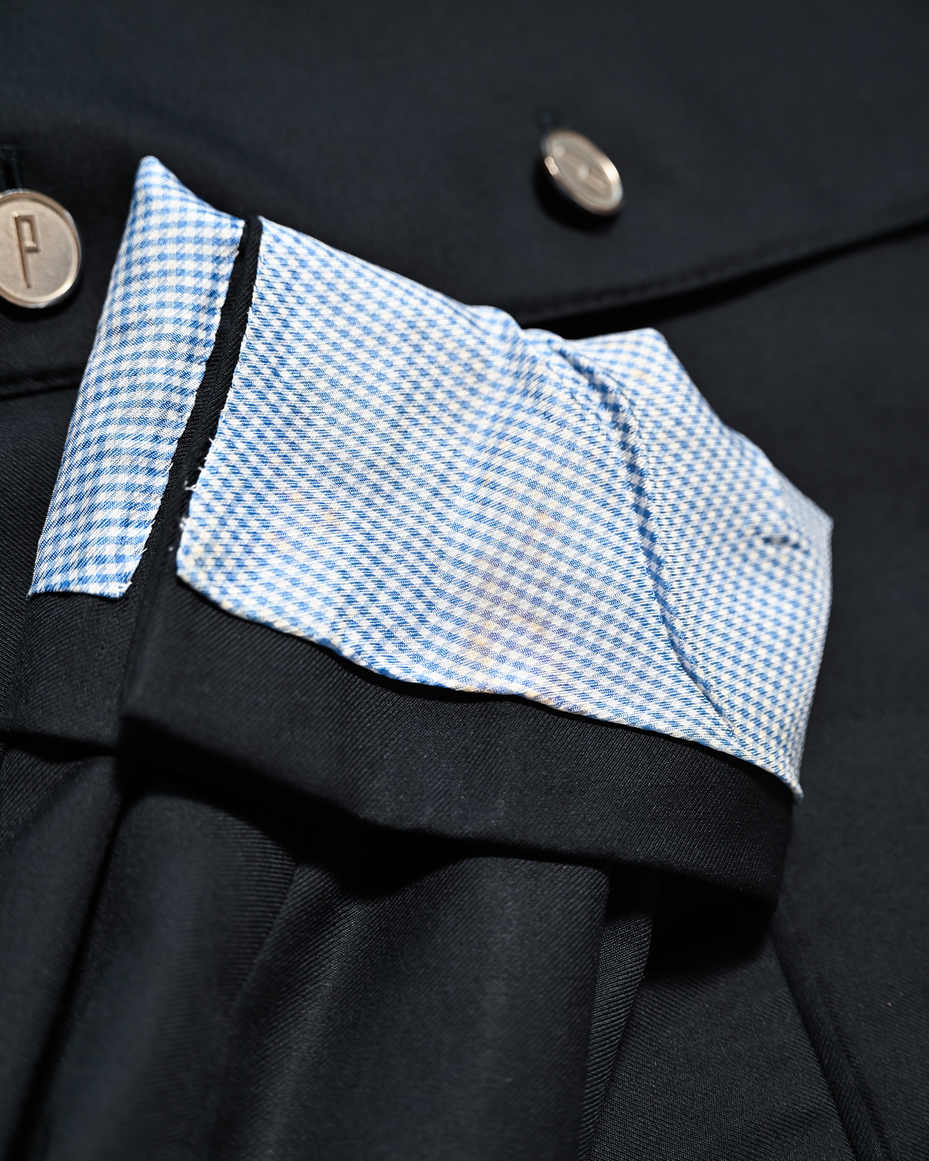 DUNHILL/ Classic Navy Blazer with Checked Lining