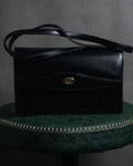 "GUCCI" 80’s-90’s crest-plaque leather shoulder bag