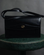 "GUCCI" 80’s-90’s crest-plaque leather shoulder bag