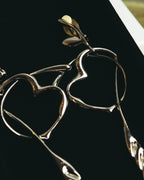 “BALENCIAGA” 2017-2023 organic heart and arrow clip-on drop earrings