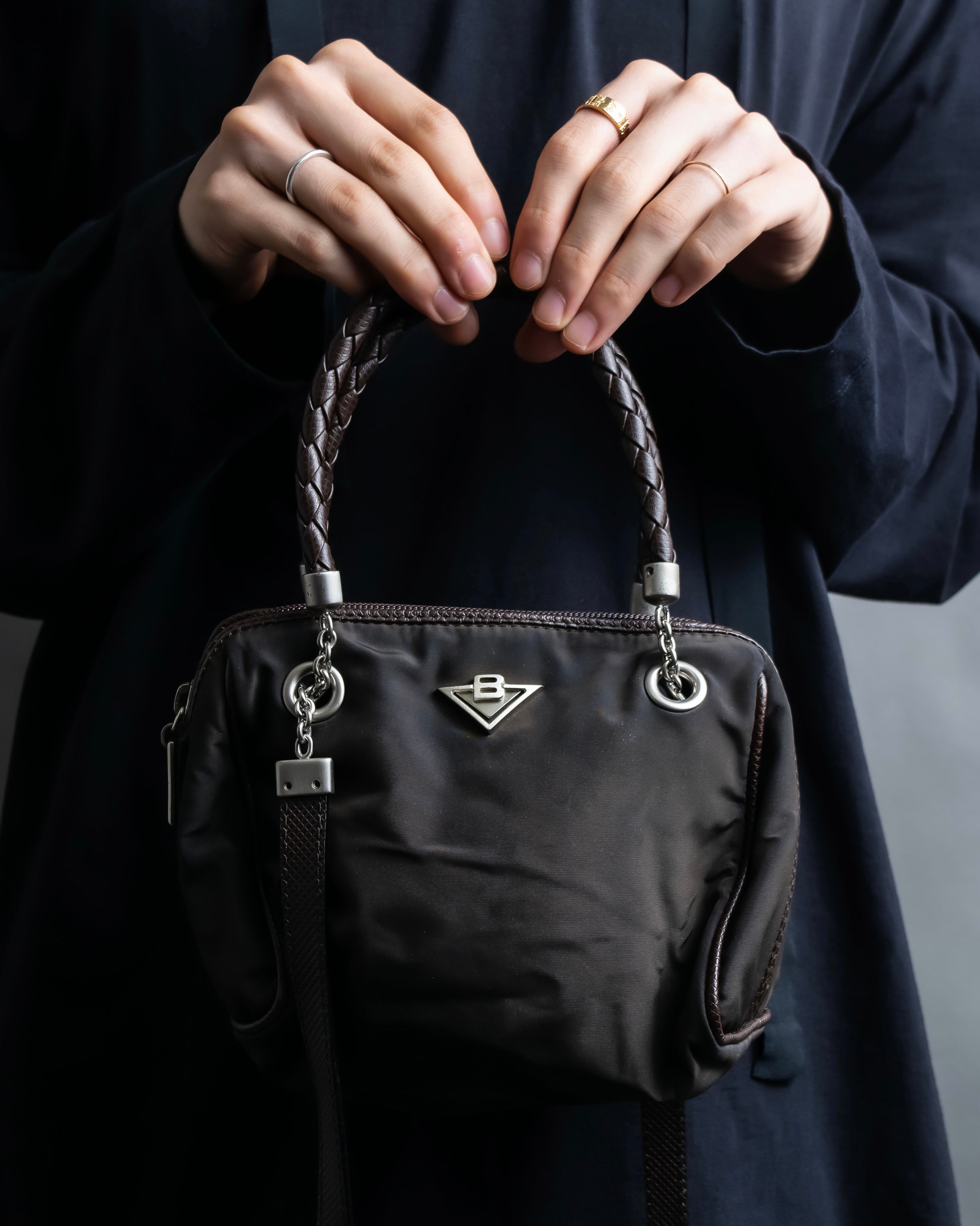 "BOTTEGA VENETA" 2way logo plate nylon bag