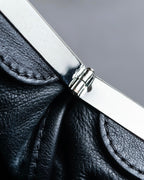 "MARNI" Side ribbon design rounded body leather bag