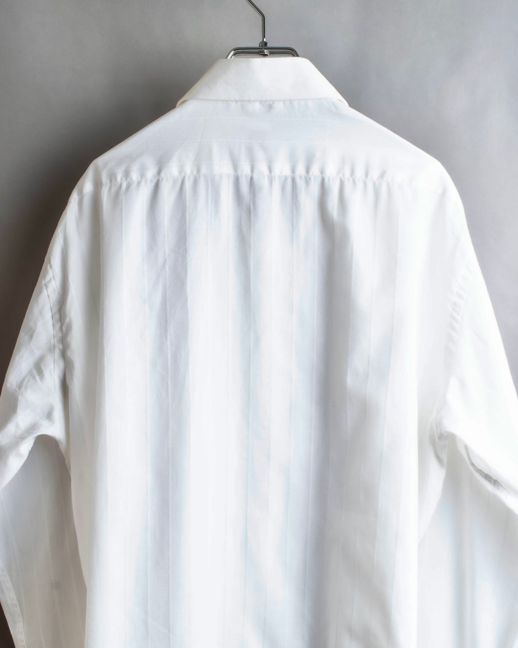 "YVES SAINT LAURENT" 1980's striped weave white shirt