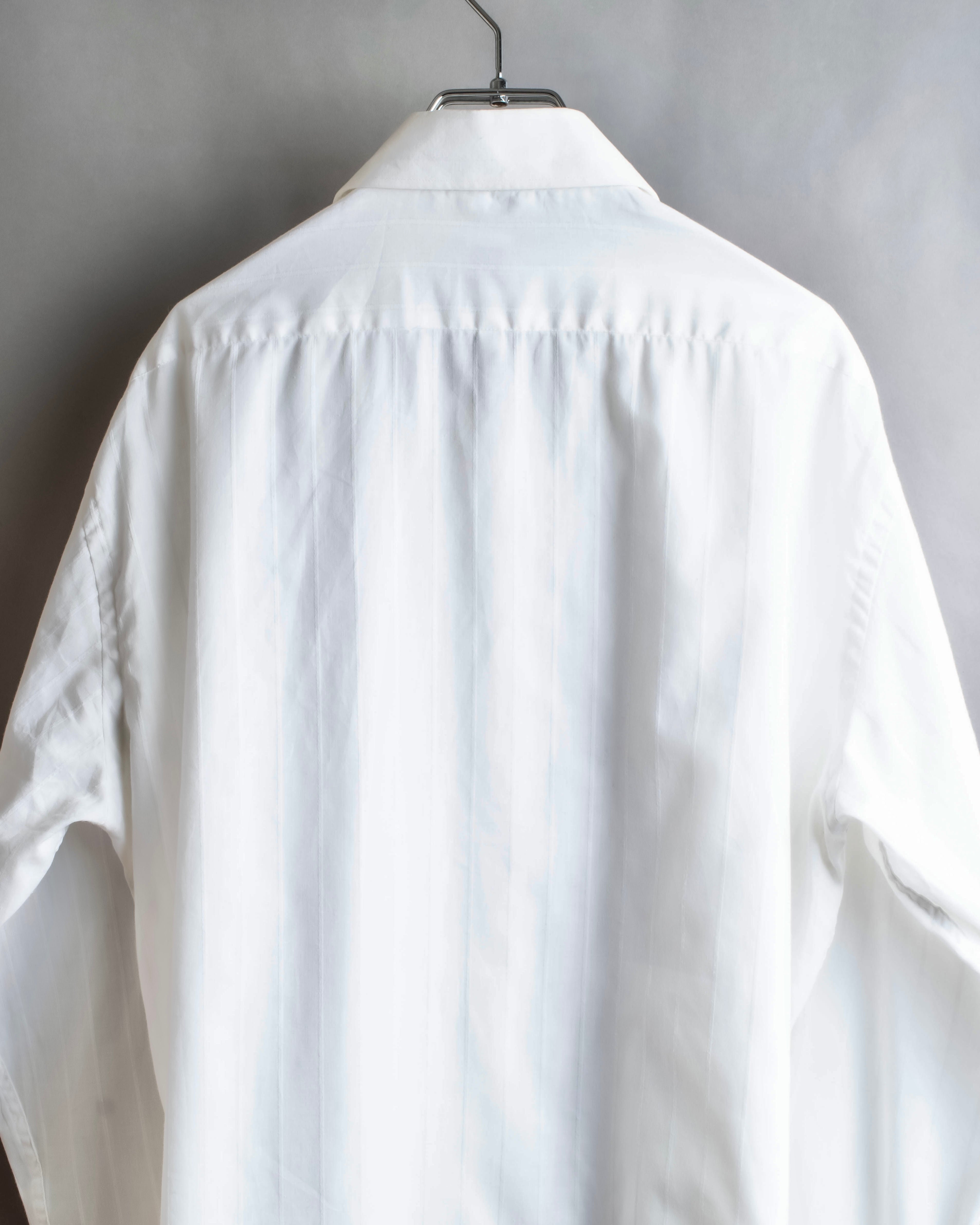 "YVES SAINT LAURENT" 1980's striped weave white shirt