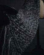 "CHANEL" 2005AW fantasy yarn embellished fringe scarf