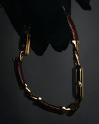 –SPECIAL– "LOEWE" 80’s-90’s Rectangular anagram bangle bracelet watch