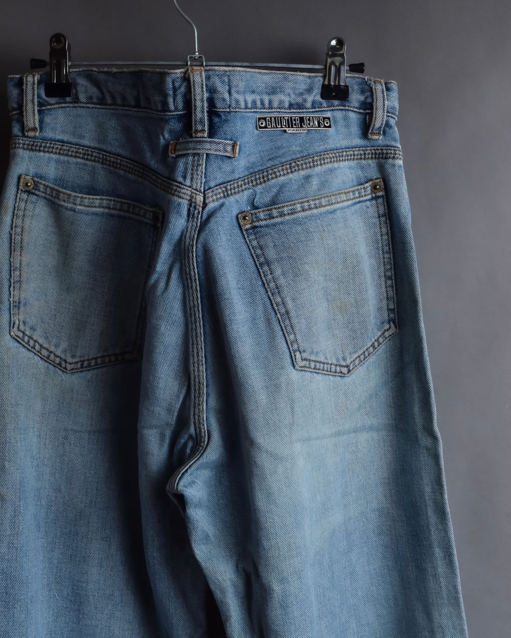"JEAN PAUL GAULTIER JEANS" Beautiful fade button fly straight denim