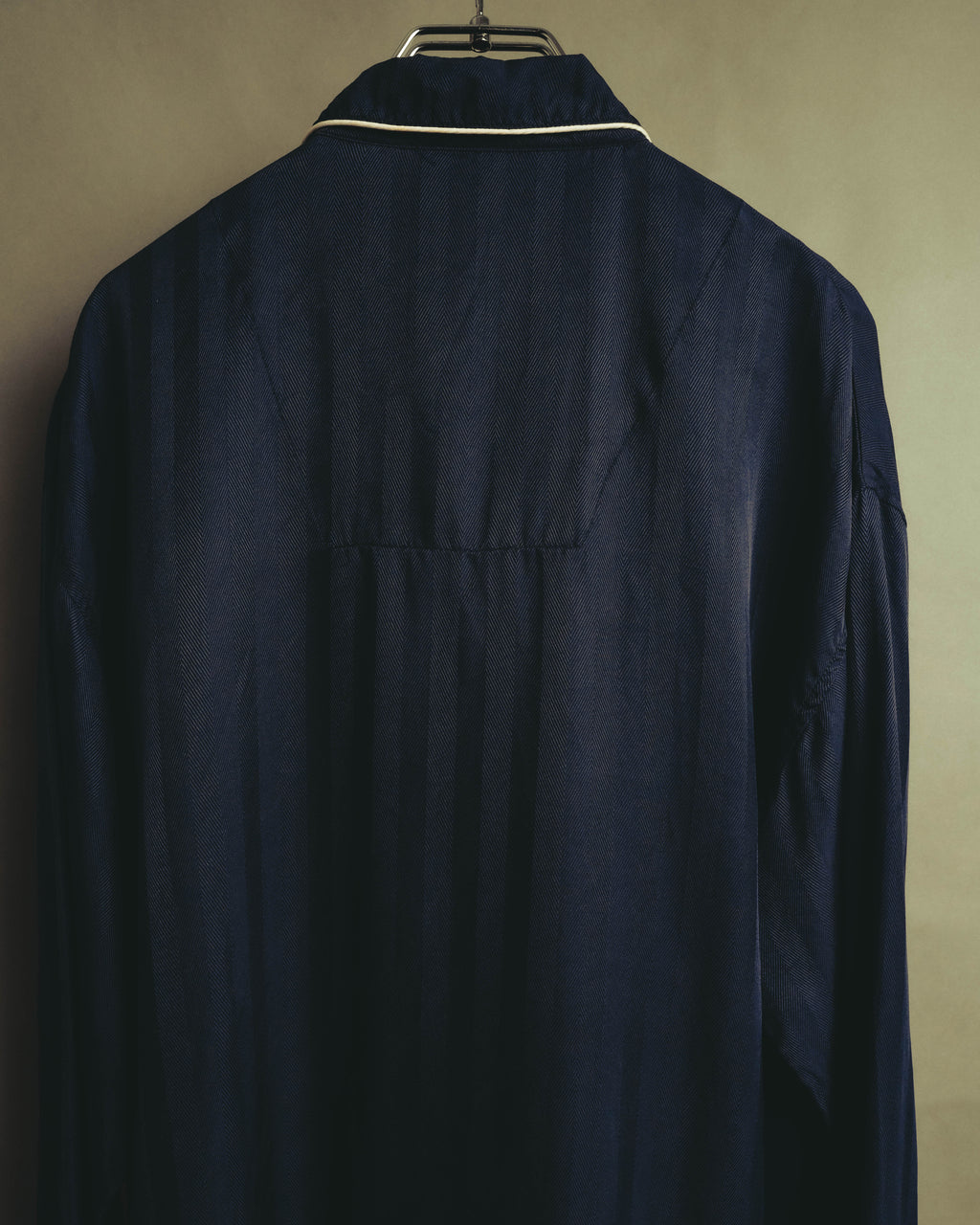 "Yves Saint Laurent" 90's-00's Herringbone silk pajama shirt