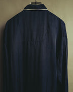 "Yves Saint Laurent" 90's-00's Herringbone silk pajama shirt