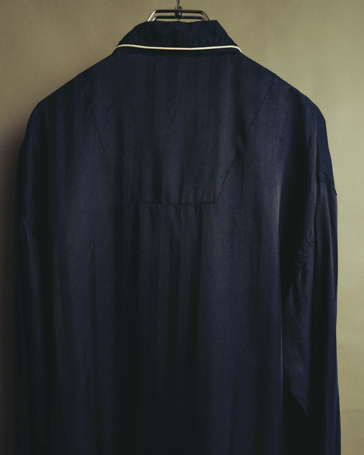 "Yves Saint Laurent" 90's-00's Herringbone silk pajama shirt