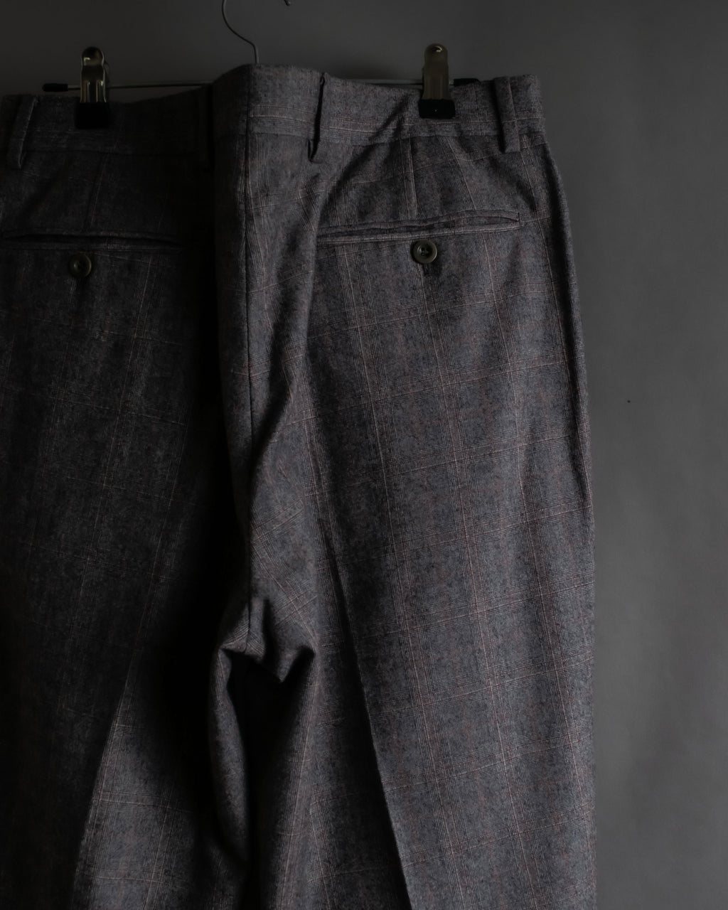 "HERMES" Heather gray cashmere blend slacks