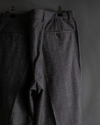 "HERMES" Heather gray cashmere blend slacks