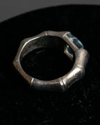 "GUCCI" Bamboo motif stone top silver ring