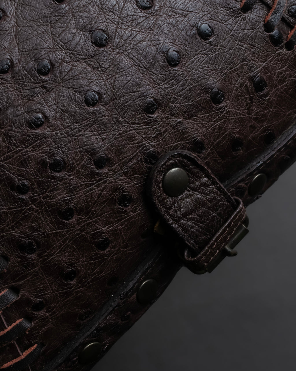 "Vintage JRA standard ostrich leather bag"